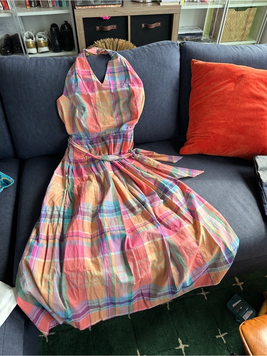 Ralph Lauren Dresses & Skirts - Ralph Lauren 1980s vintage plaid madras cotton multi halter dress 12